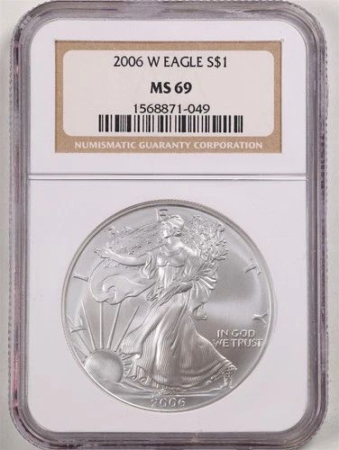 2006-W 1oz Silver American Eagle MS69 NGC 1568871-049