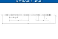 ATE Bremsseil Seilzug Feststellbremse 24.3727-3421.2 FüR VW Transporter T6 Bus