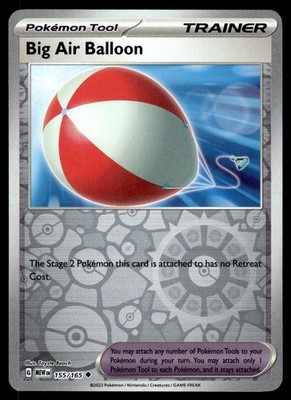 Big Air Balloon 155/165 Uncommon 151 Reverse Holo NM Pokemon Karte Englisch