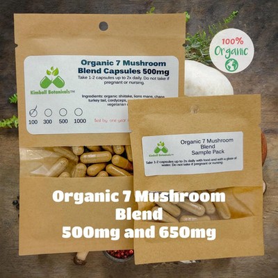 USDA Organic 7 Mushroom Blend: Vegetarian Capsules for Health