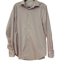 Perry Ellis Premium Mens Slim Fit Non Iron Dress Shirt 16 34/35 Check Stretch