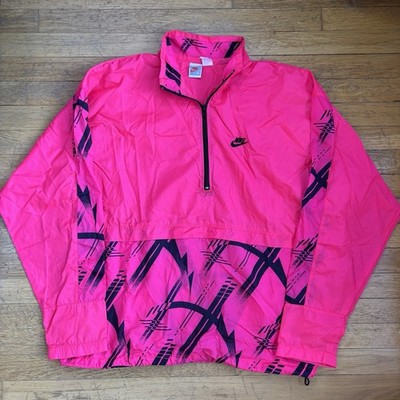 Vintage 90s Nike Jacket Windbreaker Neon Pink Tennis Men's Size XL