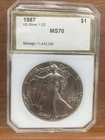1987 $1 Dollar American Silver Eagle PCI Holder