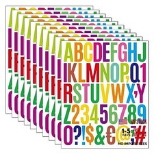 10 Sheets Large Letter Stickers, 500 Pcs 2 Inch Alphabet Stickers, True Colors