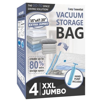 Cozy Essential Vacuum Storage Bags, 80% Compression Vacuum Seal Space Saver P...