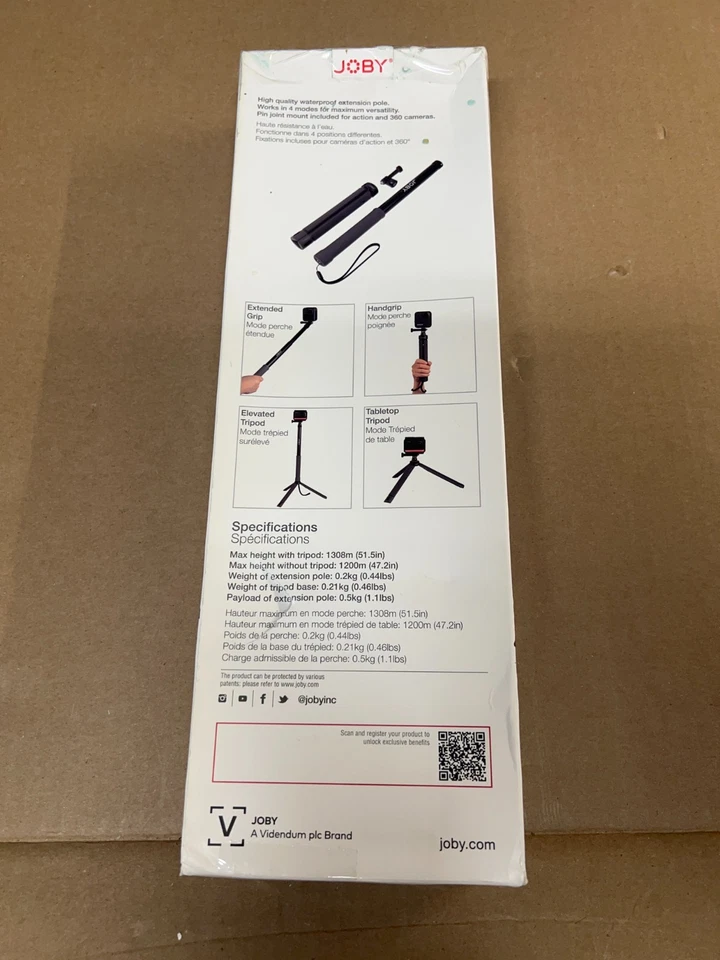 JOBY TelePod Sport Tripod or Extended Grip For GoPro Cam JB01657-BWW Damaged Box - Image 2 of 2