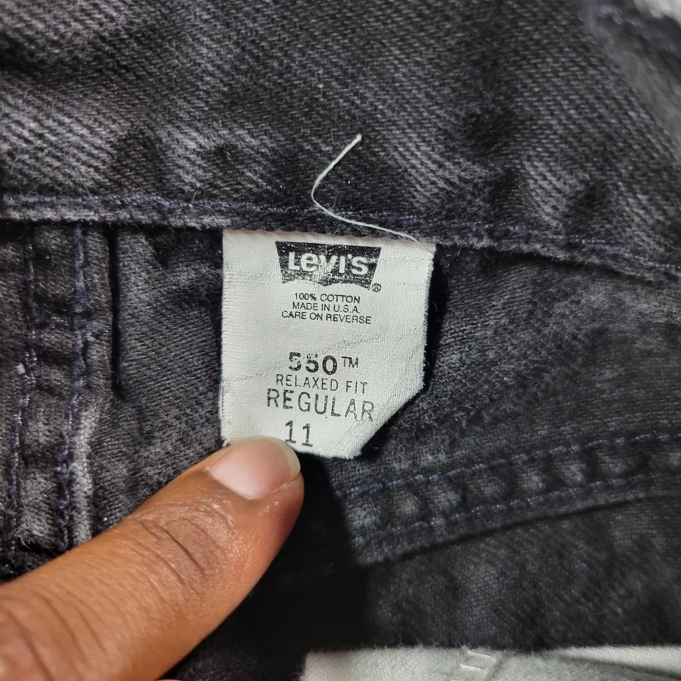 Pantalones Cortos Vaqueros Levis 550 De Colección Niños Jóvenes 11 Negros Calce Relajado Foto 3 de 4