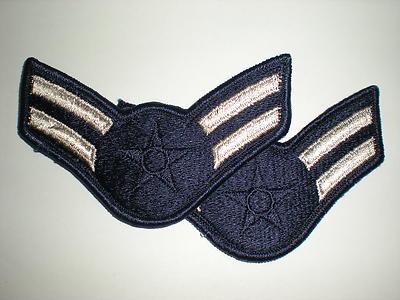 USAF AIRMAN FIRST CLASS E-3 RANK -OBSOLETE - FULL SIZE - 1 PAIR