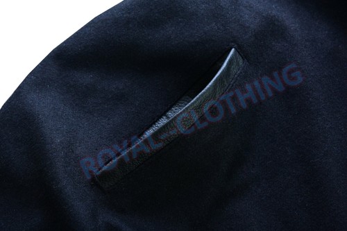Varsity Bomber Letterman hochwertige Wolle & Echtlederärmel Jacke - Bild 10 von 12