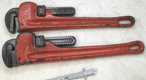 Pipe Wrenches, 14in., 2pc Lot, Super Ego (Spain) And Unbranded(China) - Picture 2 of 7