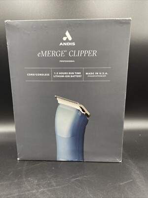 Andis eMERGE Cordless Detachable Blade Dog, Cat & Small Pet Clipper, Blue