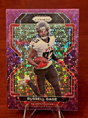 2021 Panini Prizm Russell Gage No Huddle Purple #'d /35 Falcons