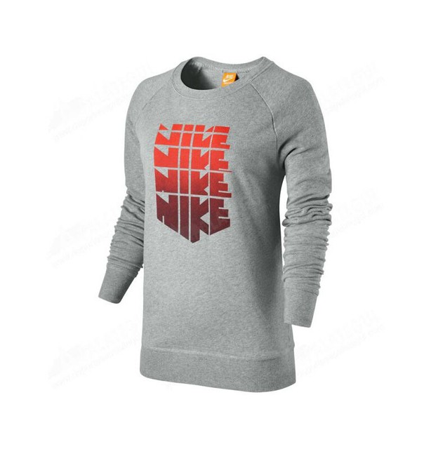 Nike Track And Field Hoodie Sweatshirt Women's Medium Gray Crewneck Logo eBay