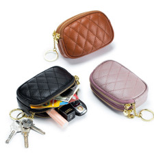 Women Samll Coin Purse Change Wallet Pouch Leather Card Holder with Key Chain US