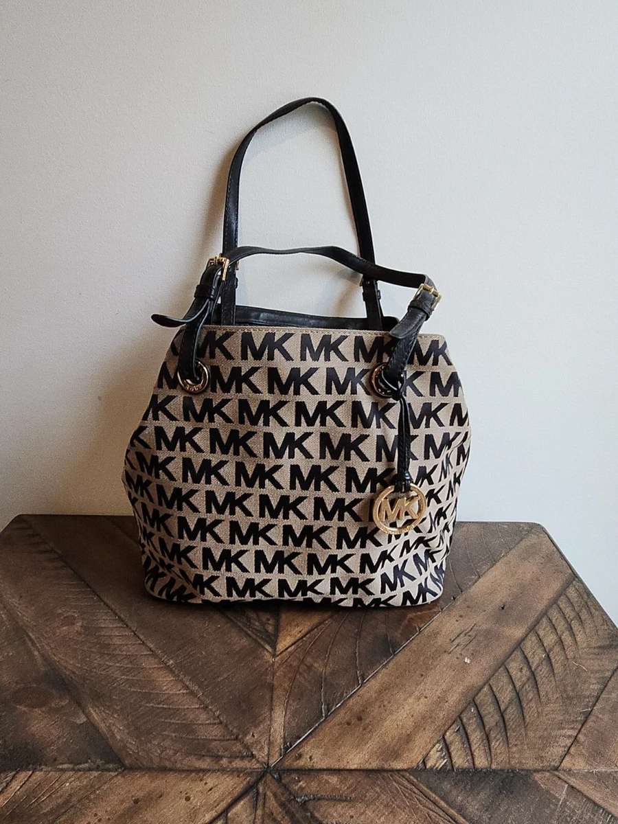 Buy the Michael Kors Monogram Tote Bag Black