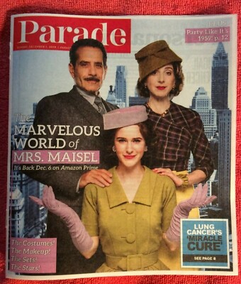 PARADE MAGAZINE  DECEMBER 2019 MARVELOUS WORLD MRS. MAISEL RACHEL BROSNAHAN