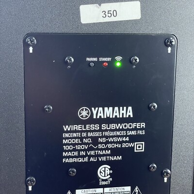 YAMAHA Wireless SUBWOOFER Speaker w/ Cord Black Model NS-WSW44