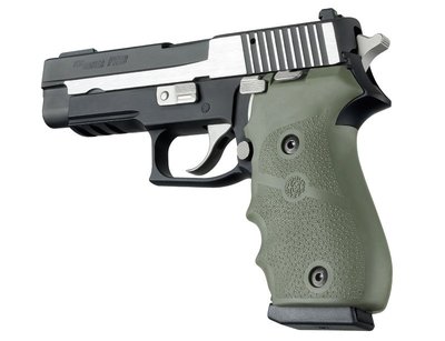 Hogue Fits Sig Sauer P220 Finger Groove OD Green & 4 Slotted Grip Screws * 20001