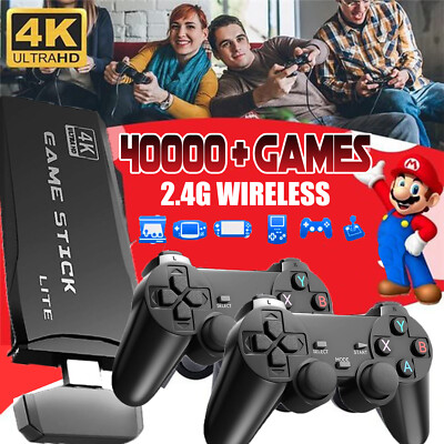 40000+ Retro Videospielkonsole TV Spiel Stick Ink.2 Wireless Controller 4K HD