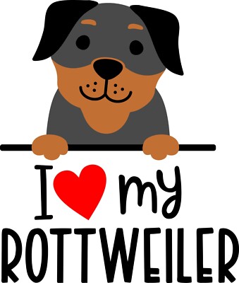I love my Rottweiler hand towel / dish towel / decorative towel