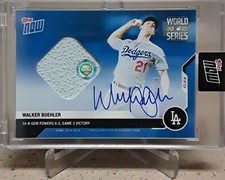 2020 Topps Now World Series WALKER BUEHLER Auto Game Used Base Relic Blue /49