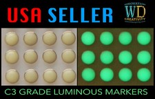 Watch Dial Hour round Markers 12 pcs C3 Green LUMINOUS Numerals dots indices