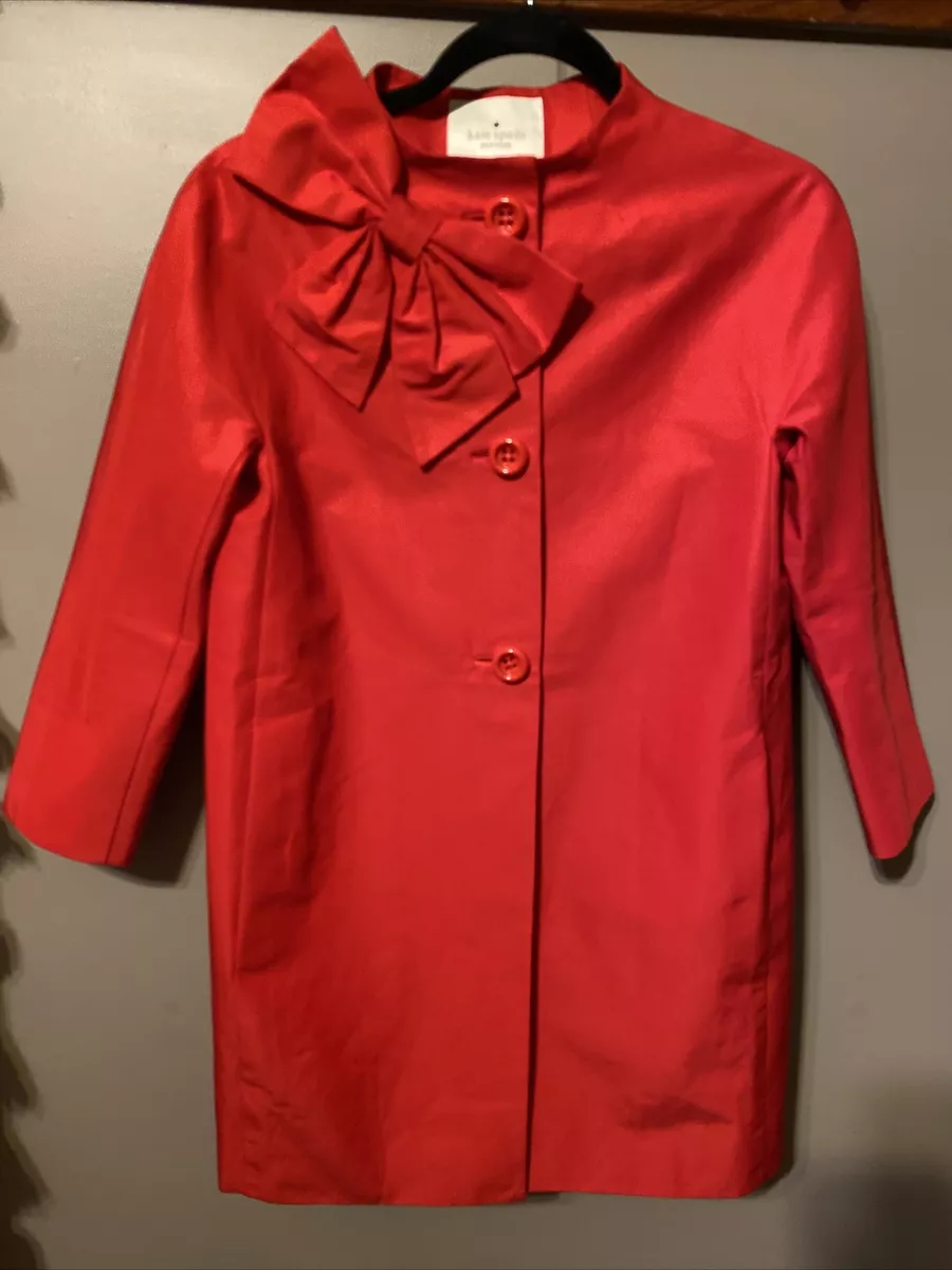 kate spade RED kendall coat Big Bow | eBay