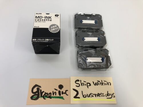 ALPS MD-Ink Cassette MDC-FLK3 Cartridges Black Set of 3 New - Picture 1 of 11