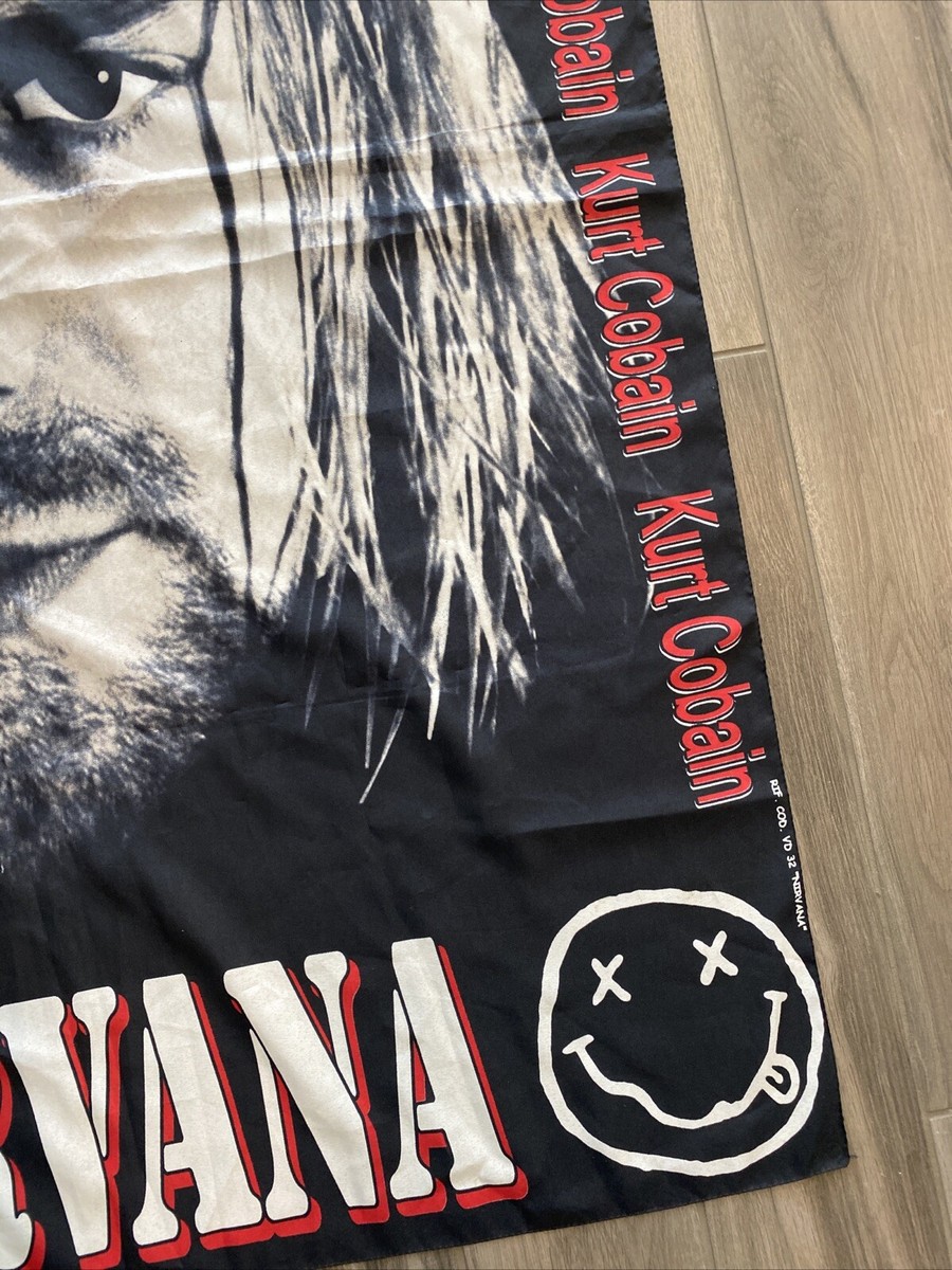 VTG Large 38x55 Early Nirvana Kurt Cobain Polyester Banner