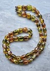 Lovely Vintage Fall Beaded Statement Hand Crafted Necklace Colorful Glass Beads — photo 7