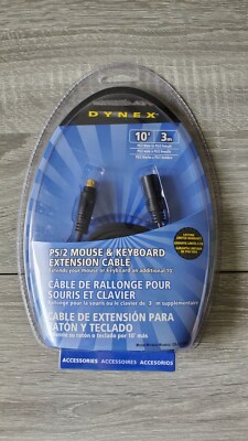 New / Sealed Dynex 6' PS/2 Mouse/Keyboard Extension Cable - DX-C101811 