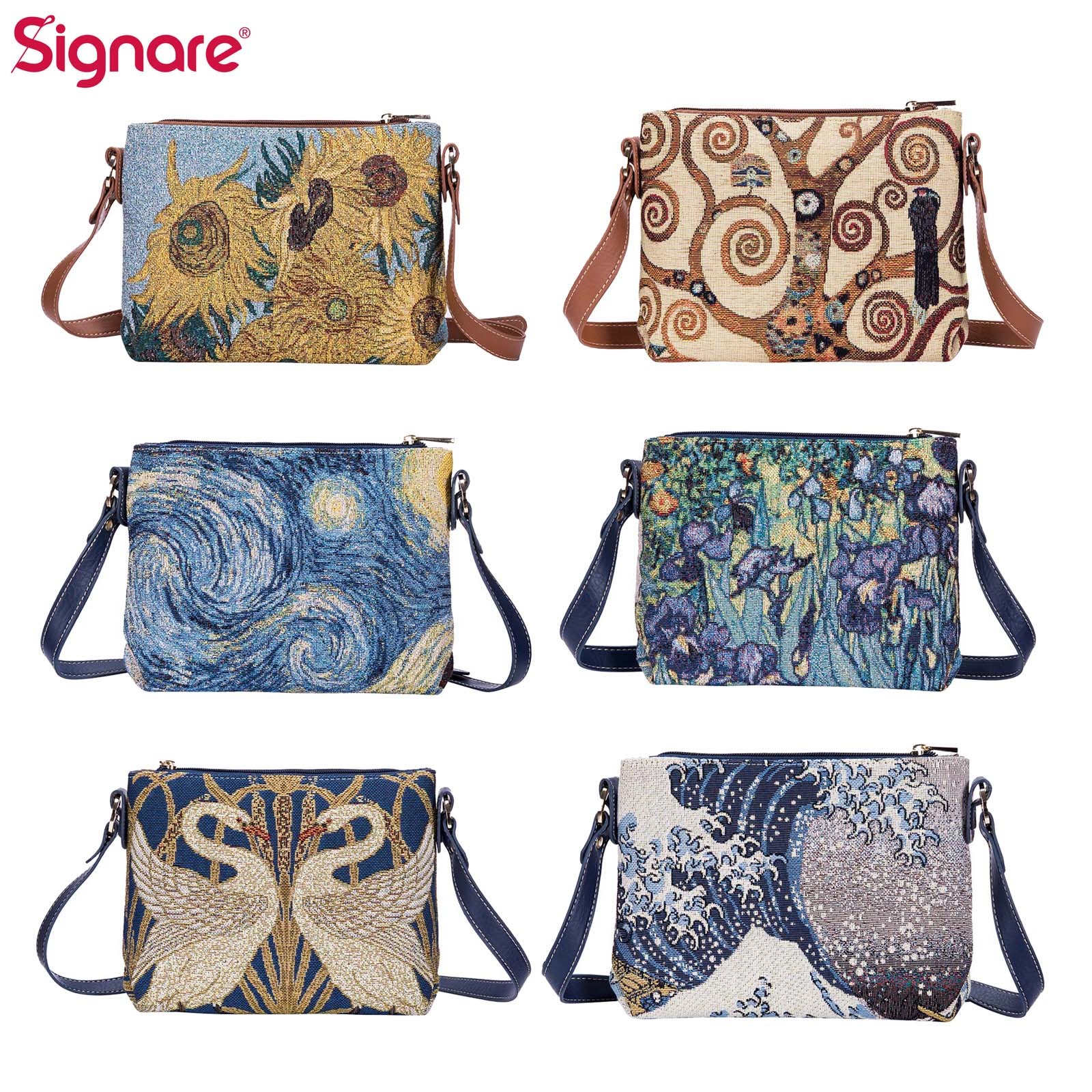 Crossbody Bag Shoulder Purse Handbag Van Gogh Klimt Walter Crane Hokusai-image