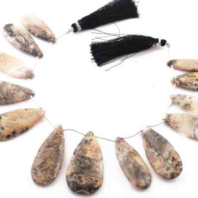 1 Strand Jasper Pear Drop Smooth Briolettes 12mmx33mm-35mmx42mm 