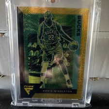 2020-2021 GOLD Mojo Panini Flux Khris Middleton SSP /10 BUCKS #98