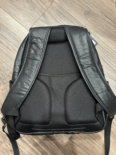 Chaps Genuine Leather Backpack CH4001-BLK Black New With Tags $200MSRP - Picture 7 of 9