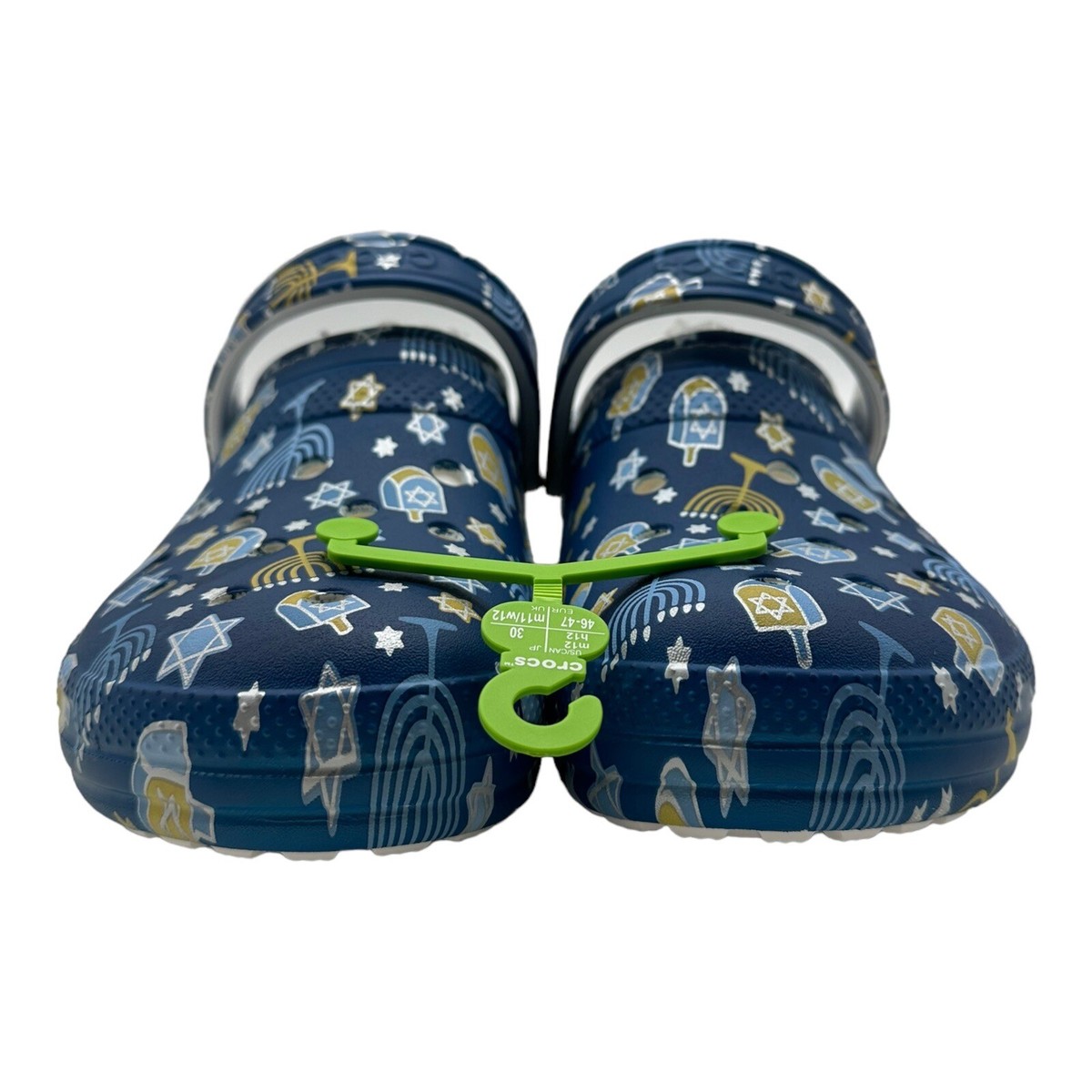 Crocs Classic Lined Hanukkah Clogs Mens 12 Blue Stars Menorah Holiday 209326-90H Crocs Classic Lined Holiday Clog Hanukkah 209326-90H Menorah  main image 2