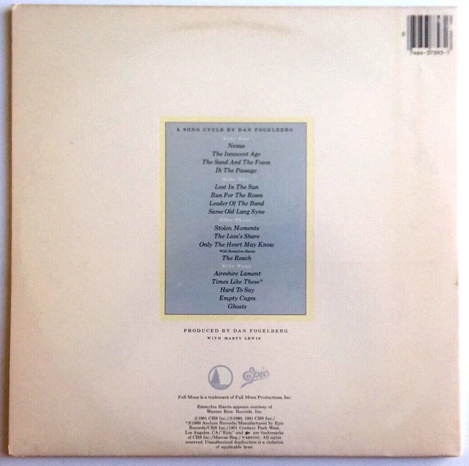DAN FOGELBERG - The Innocent Age - Vinyl 2xLP 1980 Full Moon KE2 37393 Sterling - Image 2 of 4
