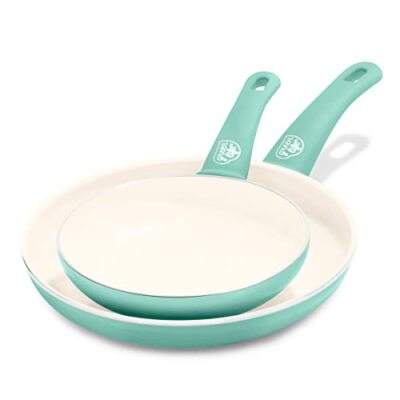 GreenLife 2 Soft Grip Healthy Ceramic Nonstick Frying Pan Set 7inch and 10inch 