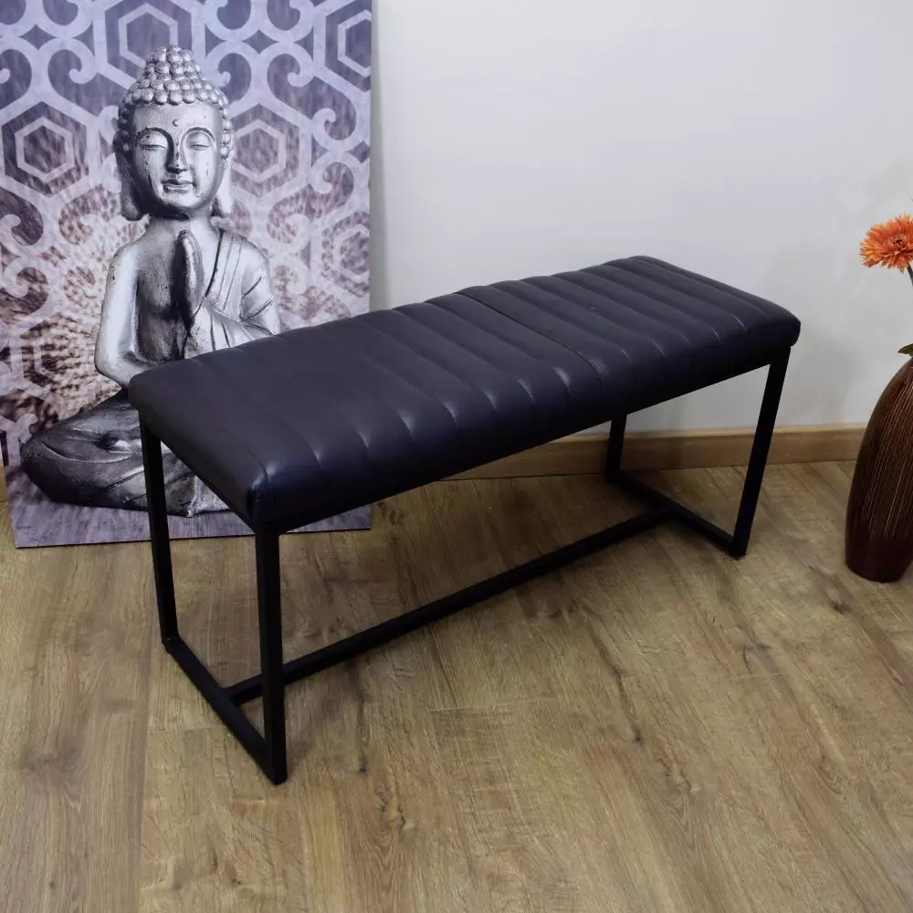 Leather and iron sale bench