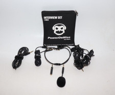 Powerdewise Black Live Performance Lavalier Microphones Dual Interview Set