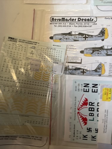 Vintage Model Planes Decals Sheets Complete Sheets german plane Huge Lots - Picture 9 of 19