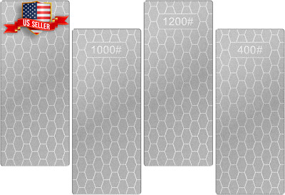 4 Piece Diamond Sharpening Stone Set Honeycomb Surface Whetstone with NonSlip