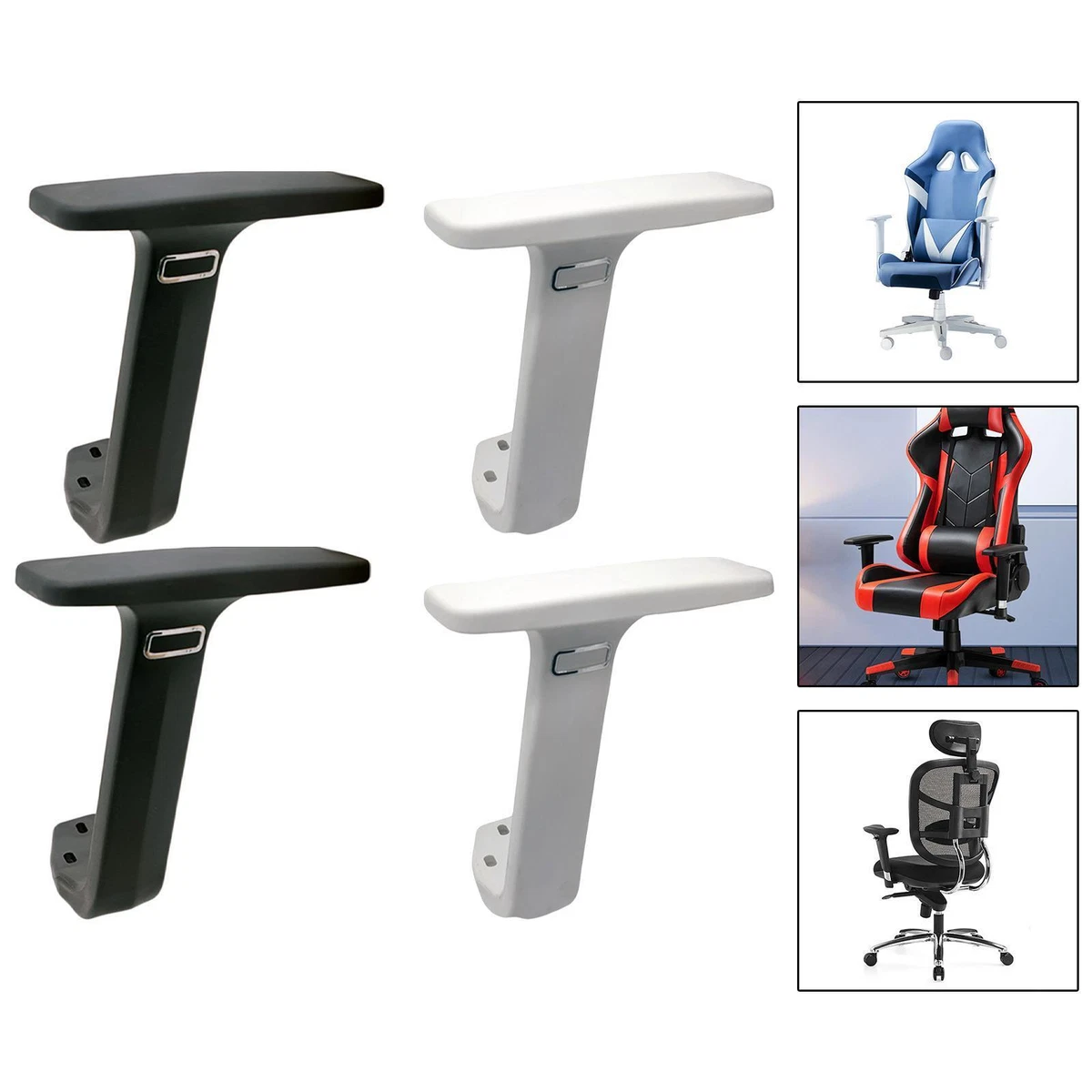 2x Universal Office Chair Armrest Replacement Armrest for Gaming Chair