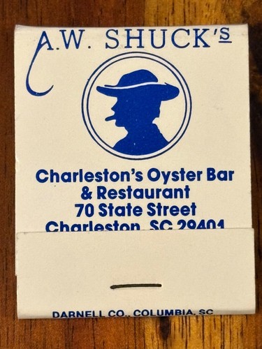 A.W. Shuck’s Full Matchbook Charleston’s Oyster Bar & Restaurant South Carolina