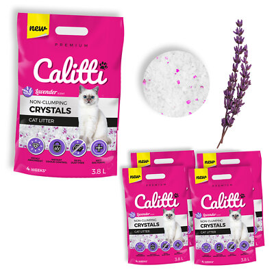4 x 3,8L = 15,2L   CALITTI Katzen Streu Silikat Katzenstreu Silikatstreu Clean L