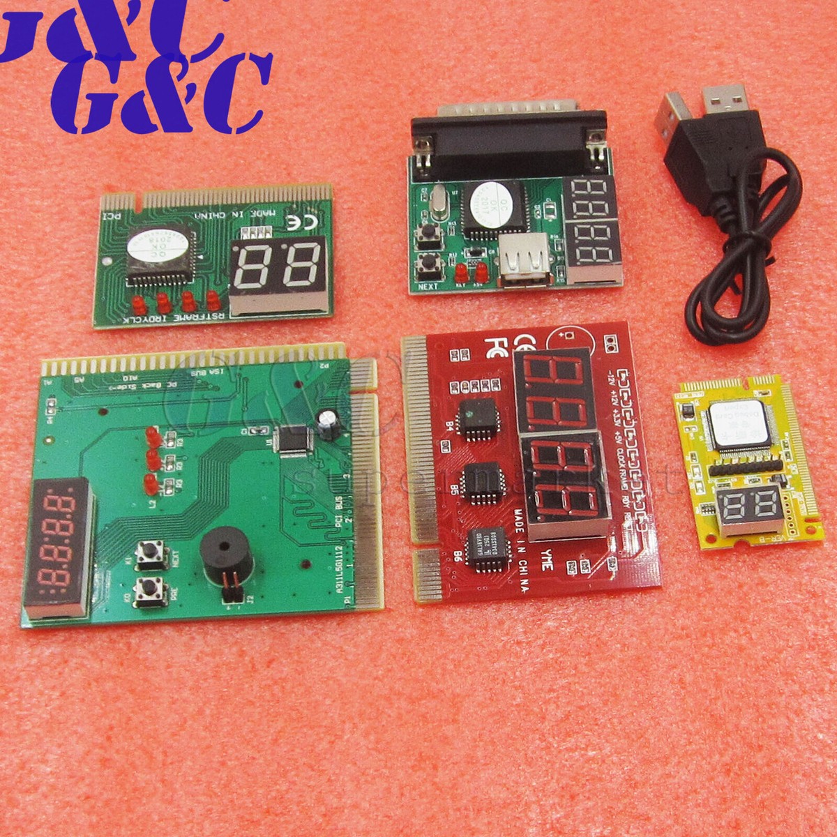 2/4 Bit in1 PCI PCI-E PC Analyzer Diagnostic Card USB Card POST