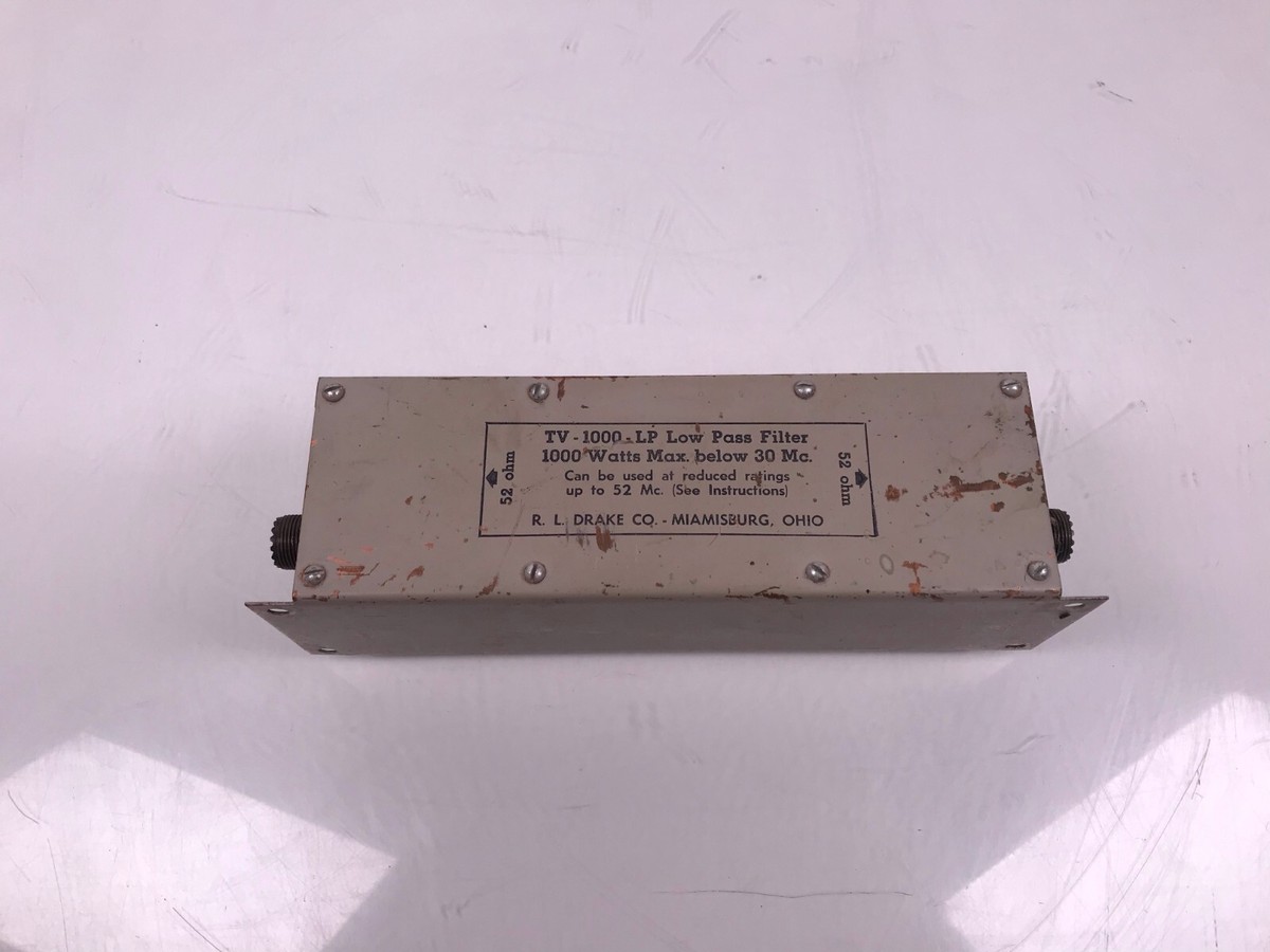 R.L. Drake Co. TV-1000-LP Low Pass Filter 1000 Watts Max 52 Ohm