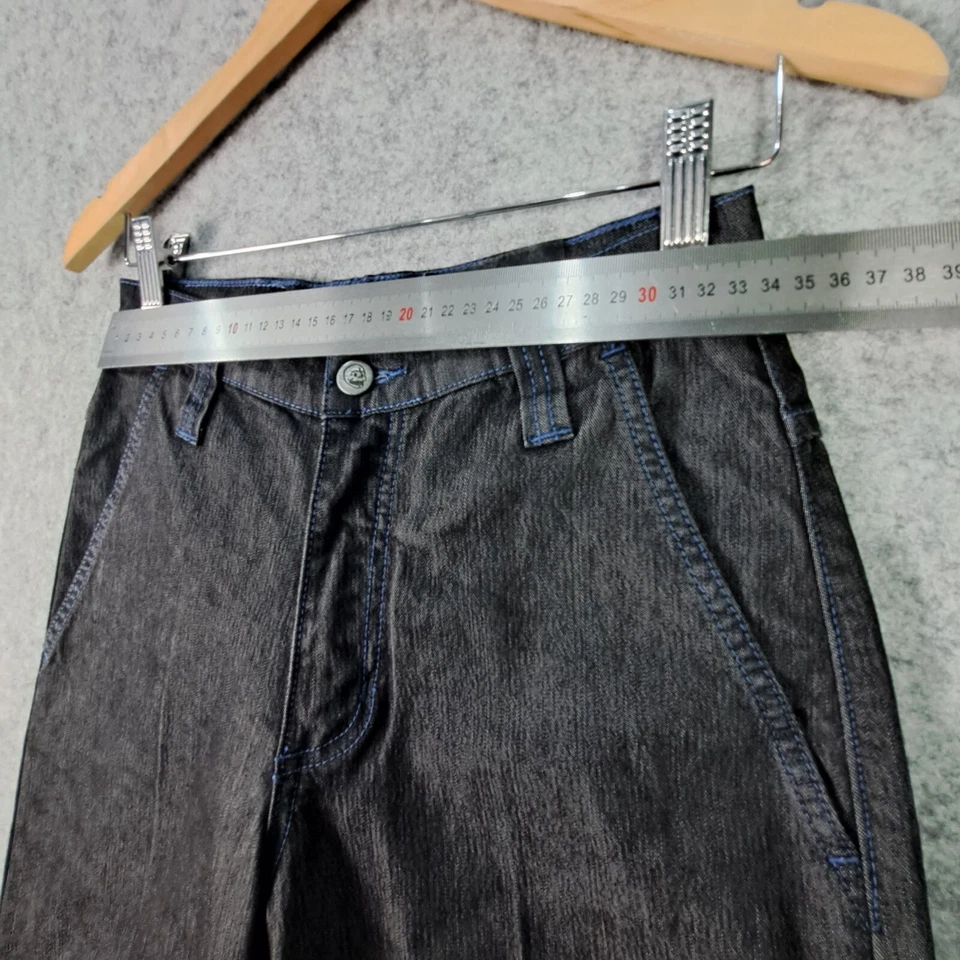 Calça jeans feminina Monday barata W25 L34 preta perna larga cintura alta nova com etiquetas 4010 - Imagem 4 de 4