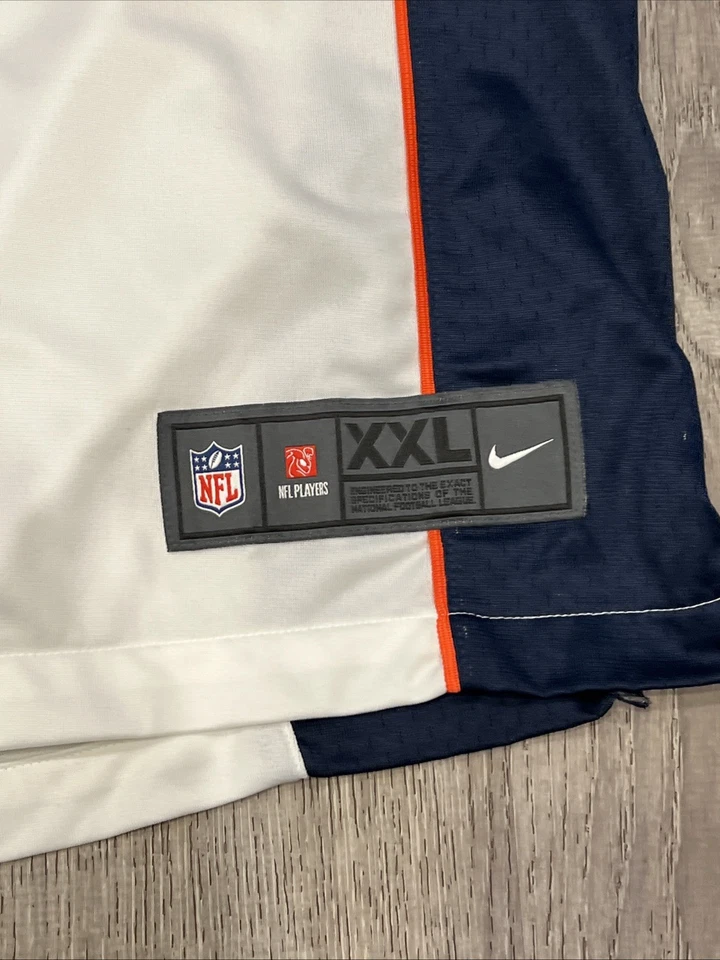 Camiseta deportiva de fútbol americano Nike Denver Broncos Peyton Manning #18 blanca sobre el campo de la NFL XXL Foto 3 de 4