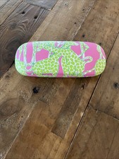 Lilly Pulitzer Eyeglass Glasses Clamshell Hard Case Pink & Lime Green Giraffes